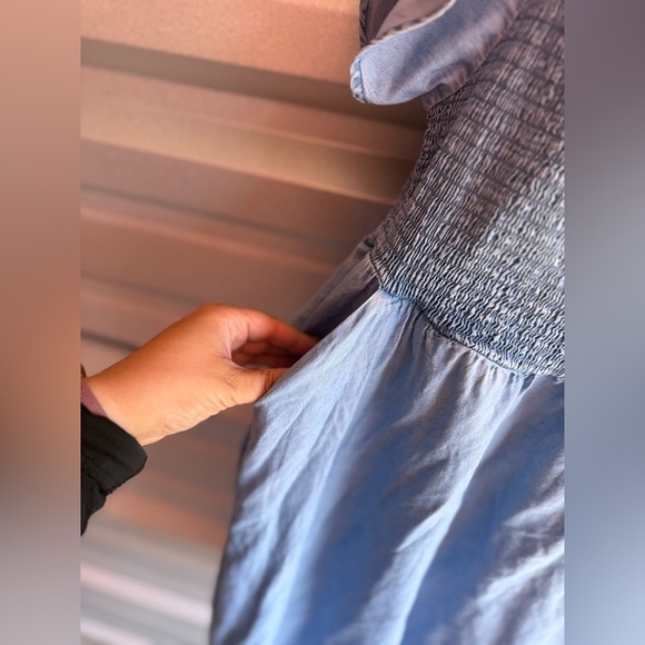 Women’s TORRID Blue Chambray Off-Shoulder Smocked Skater Dress Size 1X - Picture 7 of 12